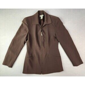 Ann Taylor Brown Blazer Jacket Full-Zip Women's Size 4